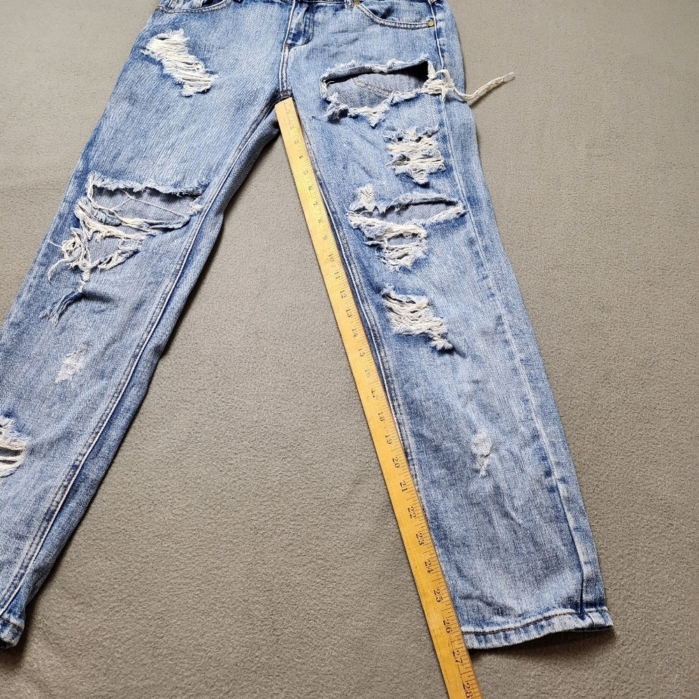 đ
șOne Teaspoon Awesome Baggies Distressed Boyfriend Jean Sz 26 - Picture 12 of 13
